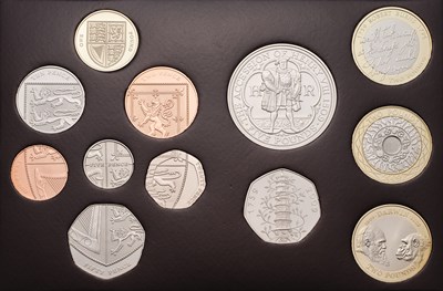 Lot 249 - 2009 UK Proof Coin set, 12 coins from £5-1p,...