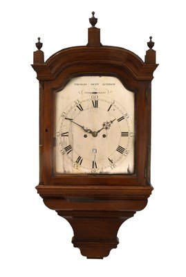 Lot 195 - A Mahogany Striking Hooded Drop Dial Wall...