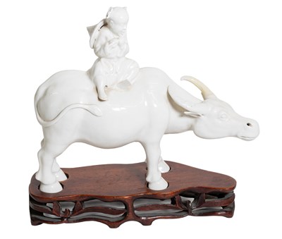 Lot 235 - A Blanc de Chine Porcelain Figure Group, Qing...