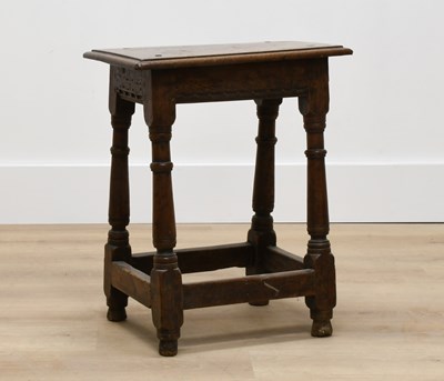 Lot 223 - A Charles II Oak Joint Stool, circa 1680, the...