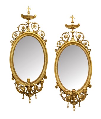 Lot 291 - A Pair of Adam-Style Gilt and Gesso...
