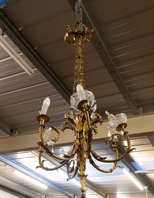 Lot 1483 - A Gilt Metal Six-Light Chandelier, 18th...