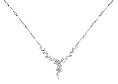 Lot 2287 - An 18 Carat White Gold Diamond Necklace the...