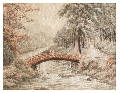 Lot 255 - A Japanese Silkwork Picture, Meiji period,...