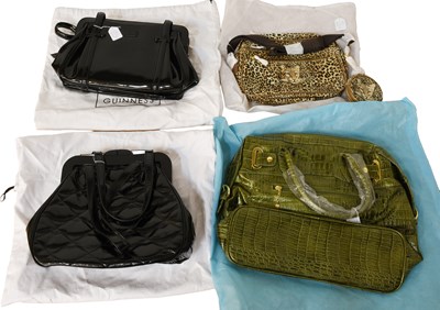 Lot 1037 - A Black Patent Black Leather Lulu Guiness Bag,...