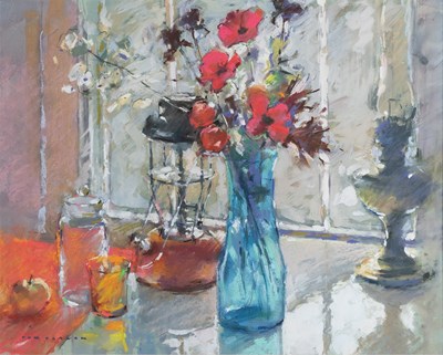 Lot 1167 - Tom Oldham (1928-2019) "Lamps and Poppies"...