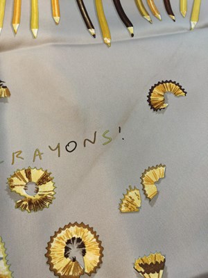 Lot 2053 - Hermès Silk Scarf, A Vos Crayons Designed by...