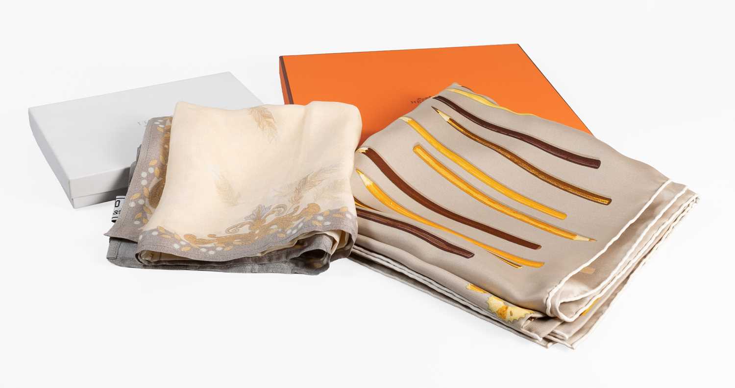 Lot 2053 - Hermès Silk Scarf, A Vos Crayons Designed by...