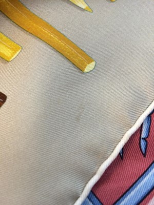 Lot 2053 - Hermès Silk Scarf, A Vos Crayons Designed by...