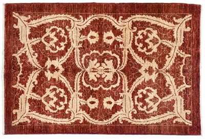 Lot 1299 - Afghan Rug, the deep terracotta field of...