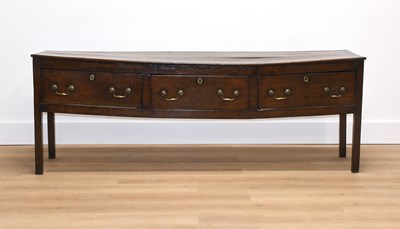 Lot 229 - A George II Oak Dresser Base, mid 18th century,...