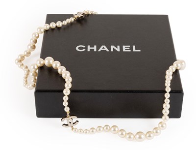 Lot 1057 - A Simulated Pearl Necklace, by Chanel,...