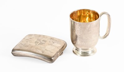 Lot 121 - A Silver Cigarette Case, engraved CAMBRIDGE...