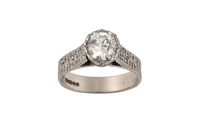 Lot 2193 - An 18 Carat White Gold Diamond Solitaire Ring...