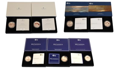 Lot 280 - Assorted UK Fine 1oz Silver Britannias, 7 in...
