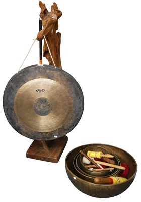 Lot 1 - A Stagg Table Gong, on naturalistic stand,...