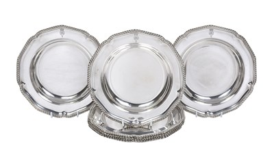Lot 2054 - A Set of Six Old Sheffield Plate Soup-Plates