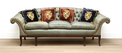 Lot 297 - A Carved Mahogany Three-Seater Sofa, late...