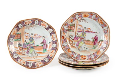 Lot 54 - A Set of Four Chinese Porcelain Plates and a...