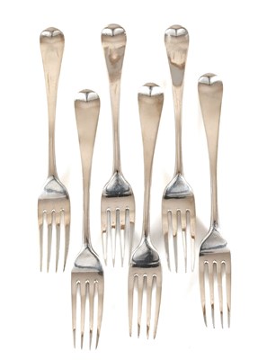 Lot 141 - A Set of Six George III Silver Forks, by...