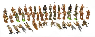 Lot 3334 - Various Manufacturers A Collection Of Assorted Solid And Hollow Cast Infantry Figures