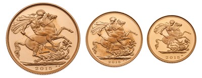 Lot 210 - Elizabeth II, Gold Proof Three-Coin Premium...