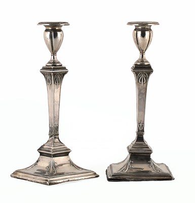 Lot 84 - A Pair of George V Silver Candlesticks, by...