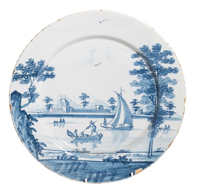 Lot 115 - A Delft Plate, probably Lambeth, circa 1760,...