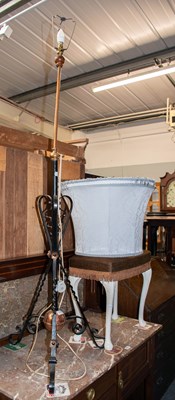 Lot 1455 - A Black Painted Wrought Iron and Copper...