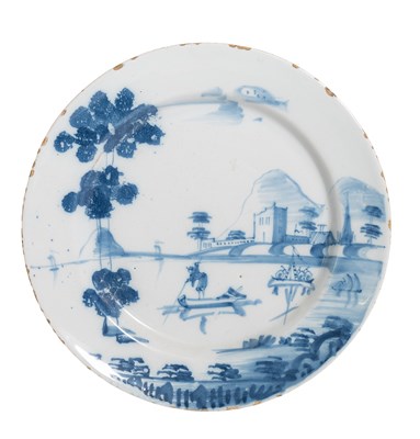Lot 117 - An English Delft Plate, probably Lambeth,...