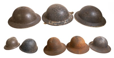 Lot 297 - Six Second World War British Helmets,...