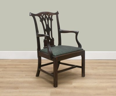 Lot 244 - A George III Carved Mahogany Open Armchair,...