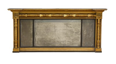 Lot 298 - A Gilt and Gesso Overmantel Mirror, circa 1820-...