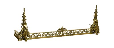 Lot 324 - A French Gilt Bronze Gothic Revival Fire Kerb,...