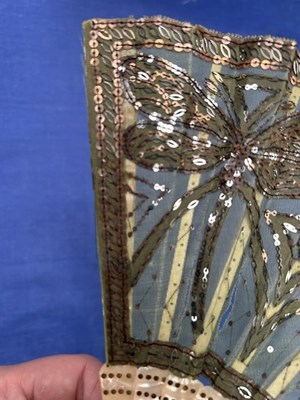 Lot 2043 - Circa 1920s Mother of Pearl Fan, with green...