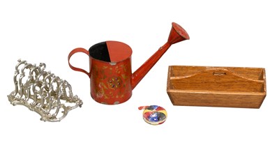 Lot 1015 - A Victorian Doll's Toastrack, Toleware...