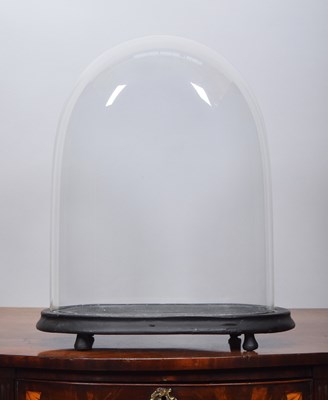 Lot 145 - Glass Dome: A Period Oval Glass Dome, with...