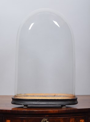 Lot 146 - Glass Dome: A Period Oval Glass Dome, with...