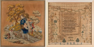 Lot 2055 - A Family Remembrance Sampler Worked by Eliza...