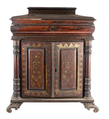 Lot 290 - A Rare Regency Rosewood and Brass-Inlaid Dwarf...
