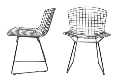 Lot 728 - A Pair of Knoll Bertoia Wire Side Chairs,...