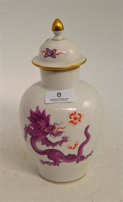 Lot 8 - A 20th century Meissen dragon vase and cover