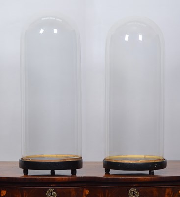 Lot 161 - Glass Dome: A Pair of Period Circular Glass...