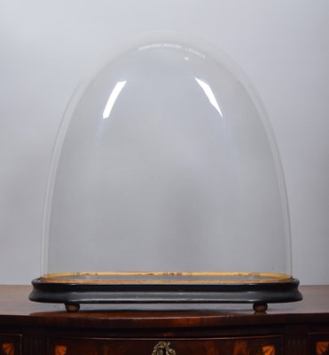 Lot 143 - Glass Dome: A Period Oval Glass Dome, with...