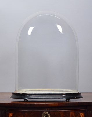 Lot 154 - Glass Dome: A Period Oval Glass Dome, with...