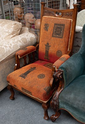 Lot 1414 - An Edwardian Mahogany Framed Armchair, with...