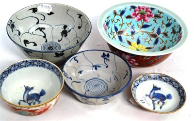 Lot 11 - Three Chinese bowls and a Japanese bowl and cover