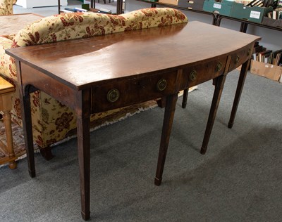 Lot 1308 - A George III Mahogany Bow Front Serving Table,...