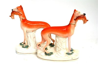 Lot 23 - A pair of Staffordshire greyhounds