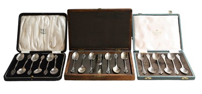 Lot 145 - Three Cased Set of Silver Teaspoons, one set...